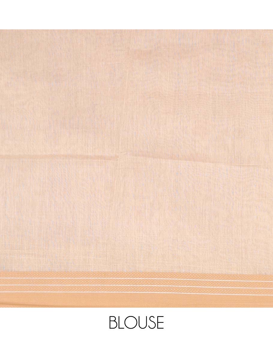 Pink intricately printed chanderi cotton saree, contrast traditional motifs with thread embroidered floral bouquet, and printed pallu