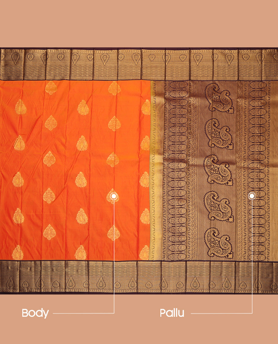 Orange Budget Silk Saree