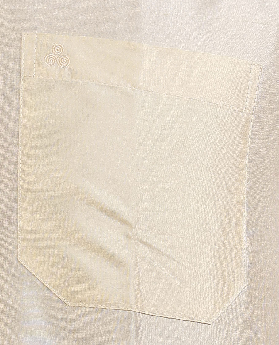 Sandal plain design full-sleeve pure-silk material shirt