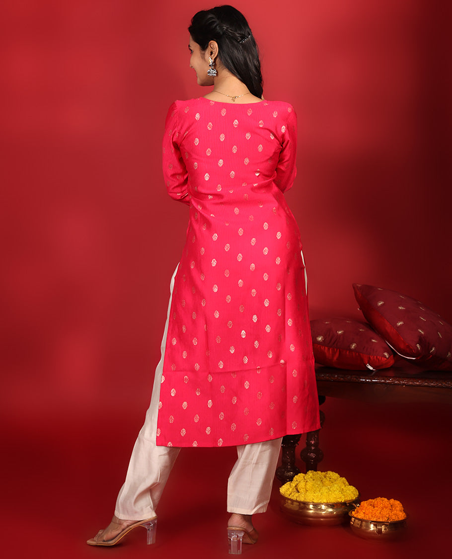 Rani Pink Readymade Rayon Kurti