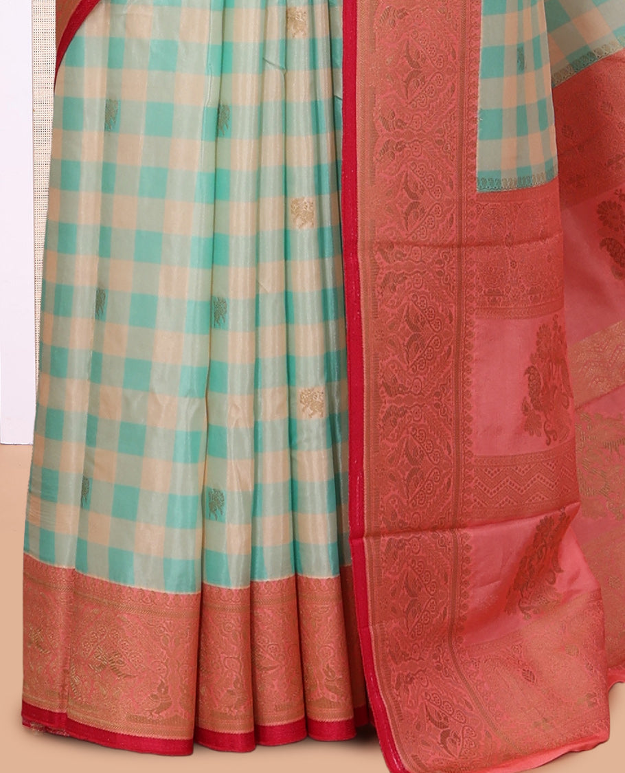 Sky Blue Fancy Mysore Silk Saree
