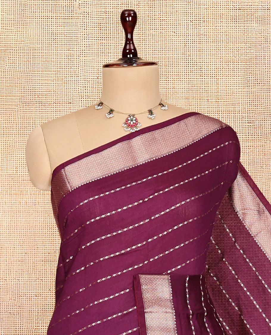 Purple Assam Silk Saree