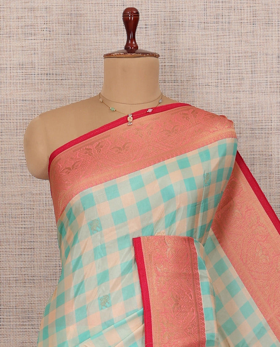 Sky Blue Fancy Mysore Silk Saree