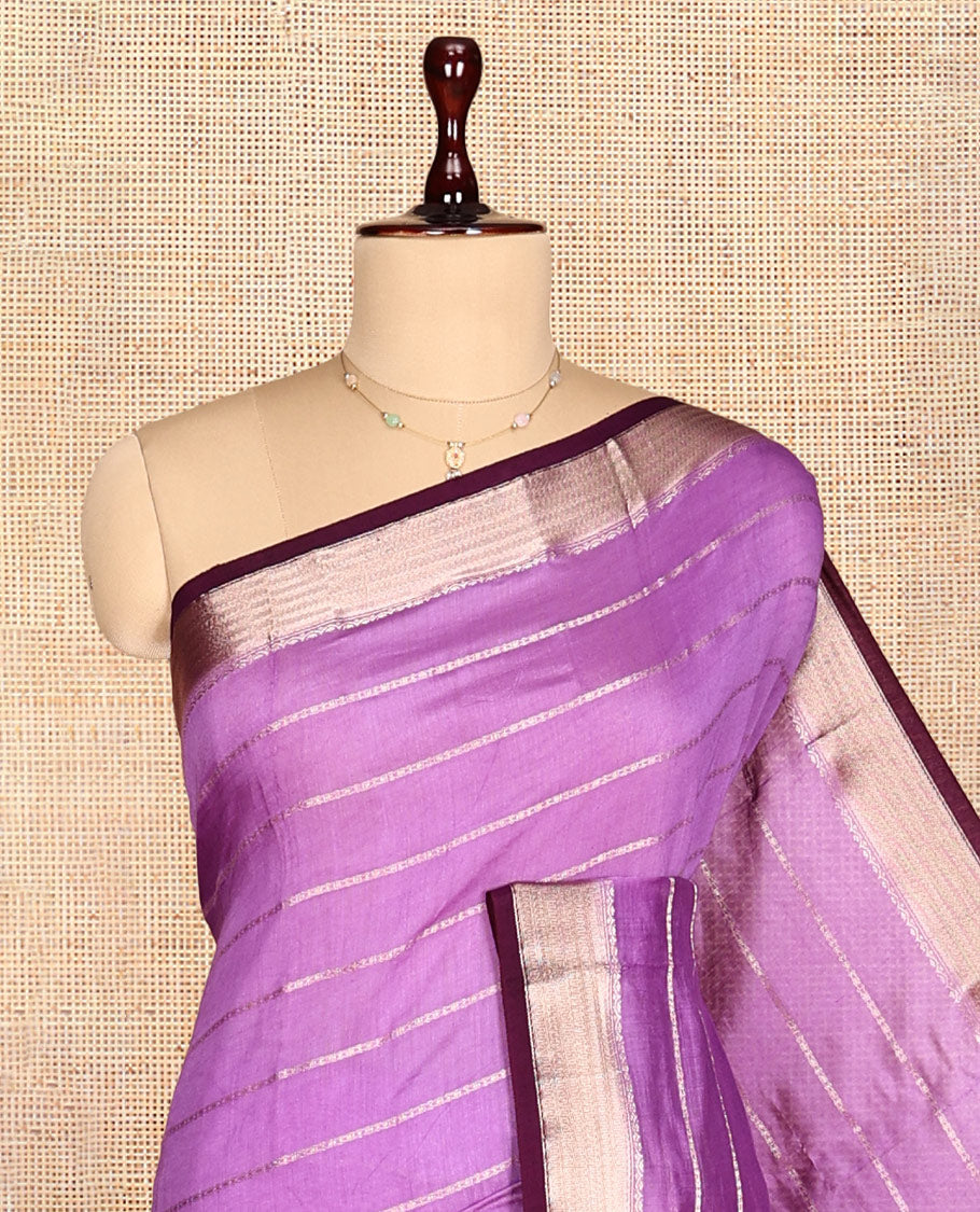 Lavender Assam Silk Saree