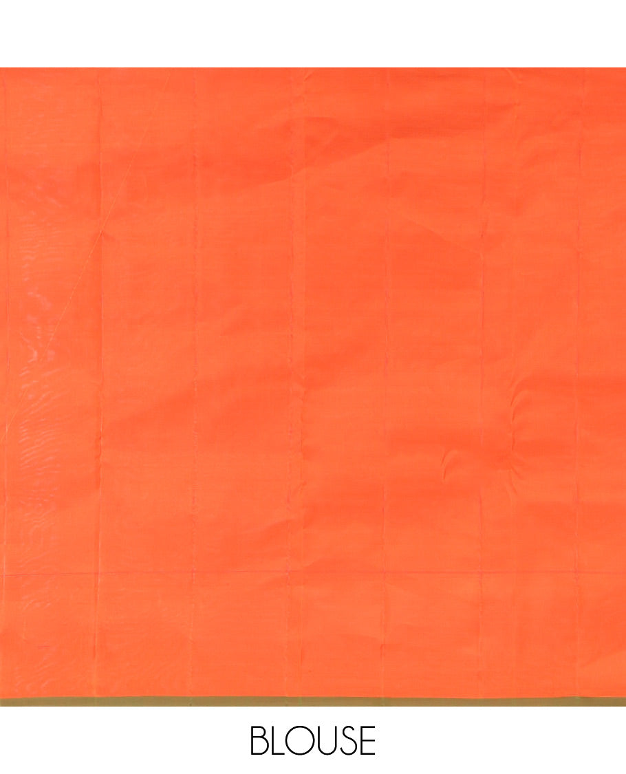 Rust Orange Vasundhara Lite Silk Mix Saree