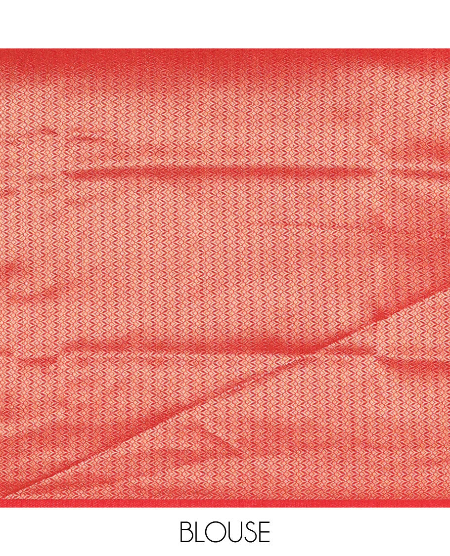 Black Luxury Soft Silk Saree Accentuated with 1000 Zari Buttas All Over Its Body, Complemented by a Contrast Temple Zari Border, Grandly Woven Pallu of Jaal Designs, and Paired with a Contrast Jacquard Blouse