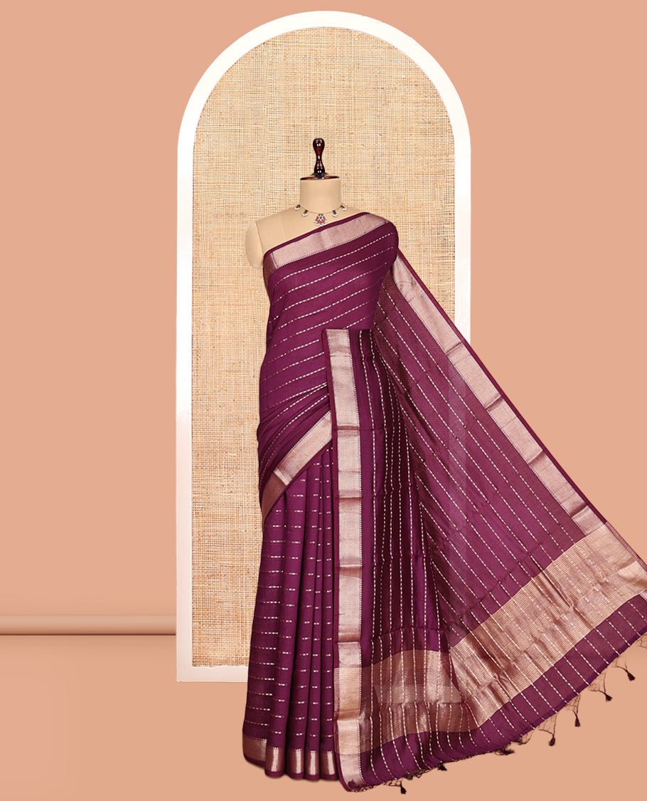 Purple Assam Silk Saree