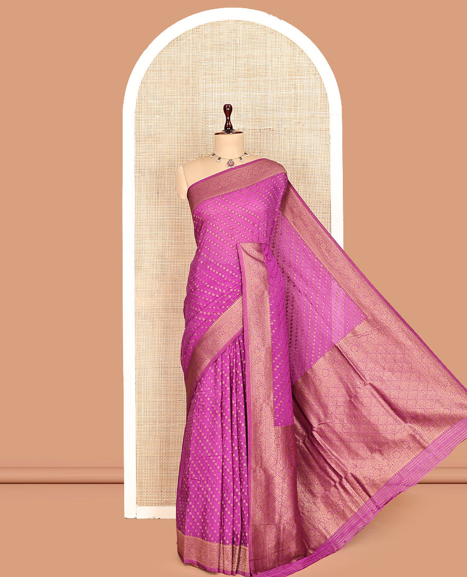 Rani Pink Fancy Crepe Saree