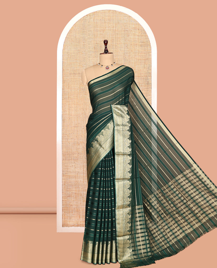Green Semi Mysore Silk Saree
