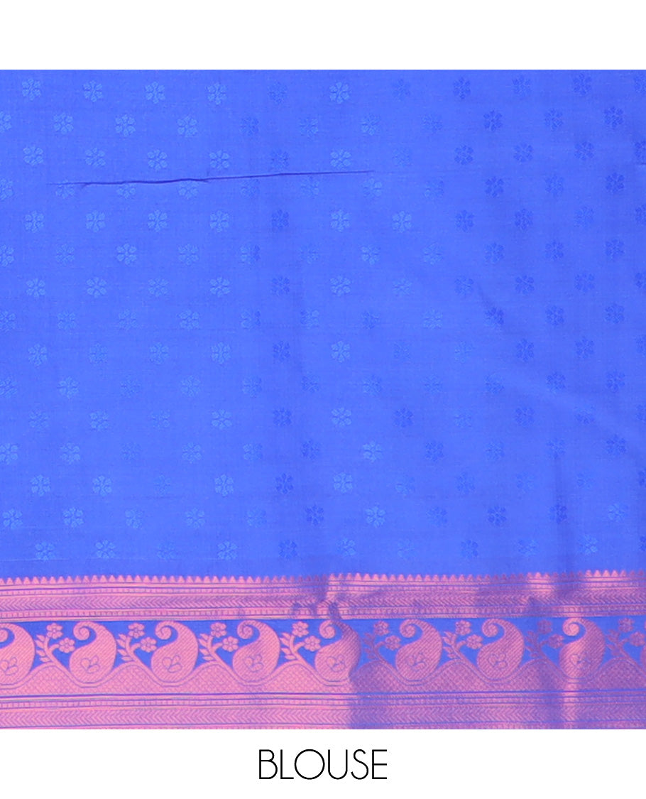 Sky blue pattola design mulberry silk saree with carry, zari design border & self empose with fancy tissue blouse