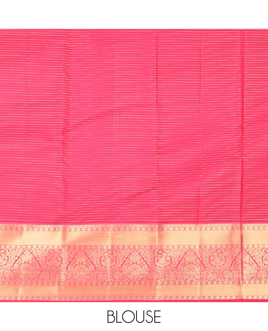 Blue Vasundhara Lite Silk Mix Saree, Richly Detailed with Zari Butta Enclosed Checks, a Contrast Traditional Zari Border, Grand Pallu, and a Contrast Blouse