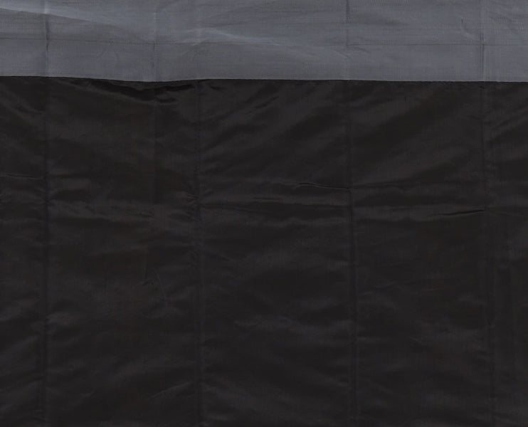 Black butta silk cotton , contrast bawanchi border & thread weaving rich pallu with tussels