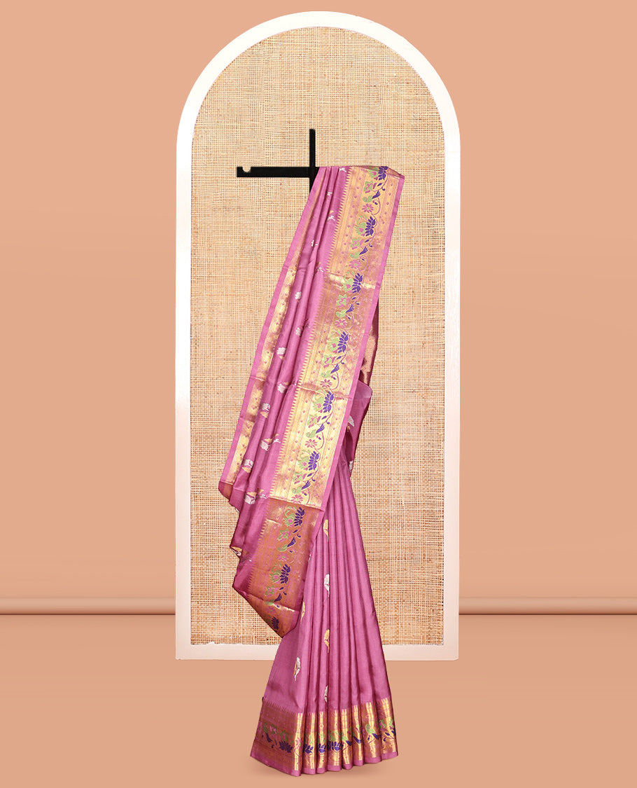 Pink Venkatagiri Silk Saree
