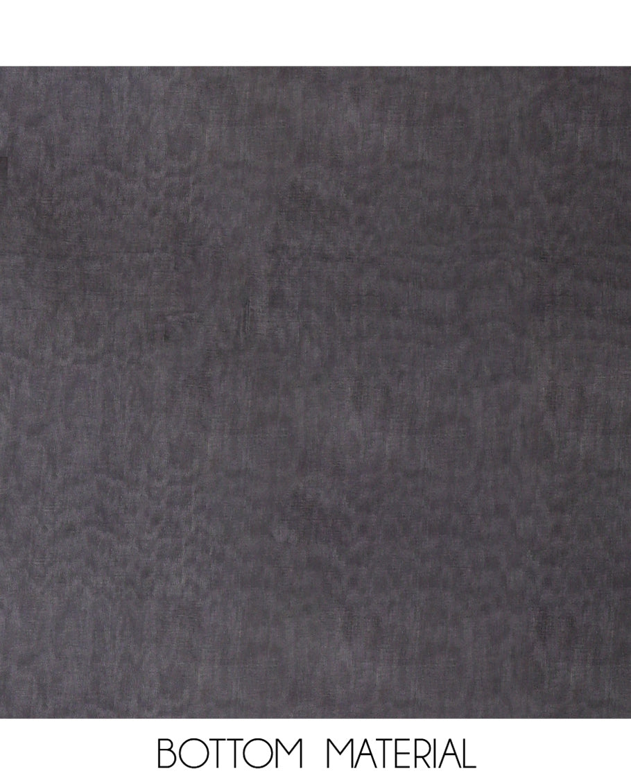 Black Material Chudidhar Set, Embellished with Ajrakh Patch Work and Mirror Work, Vichitra Silk Top, Plain Santoon Bottom, and Chinon Silk Dupatta Featuring Intricate Ajrakh Prints