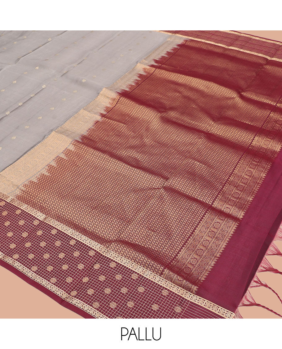 Grey Mayuri Lite Silk Mix Saree