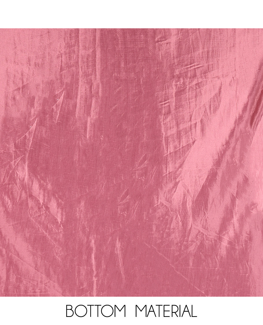 Chikku-Onion Pink Shimmer Tissue Material Chudidar Set