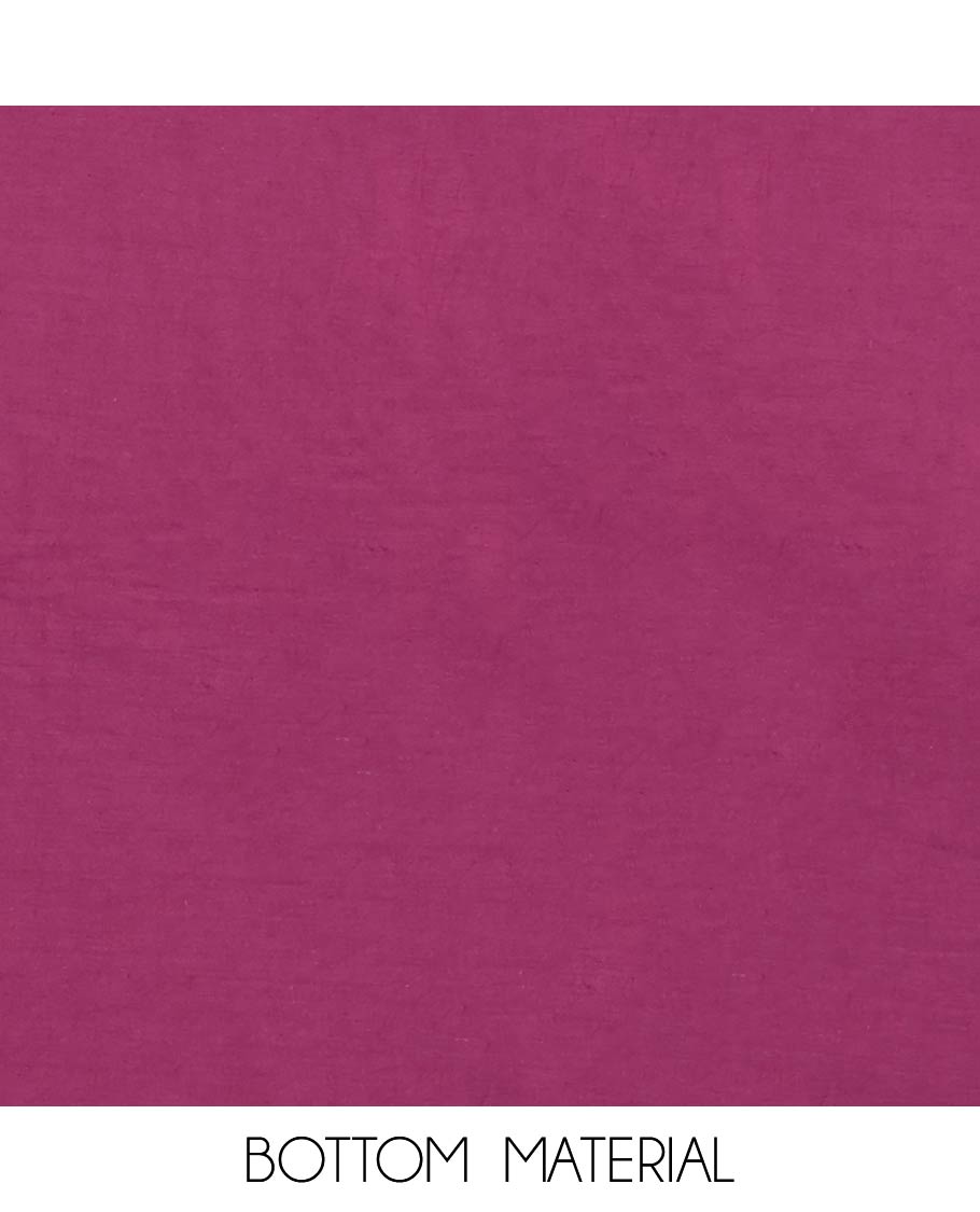 Magenta Material Chudidar Set, Adorned with Batik Printed Chanderi Cotton Top, a Plain Cotton Bottom, and Paired with Batik Printed Chanderi Cotton Dupatta