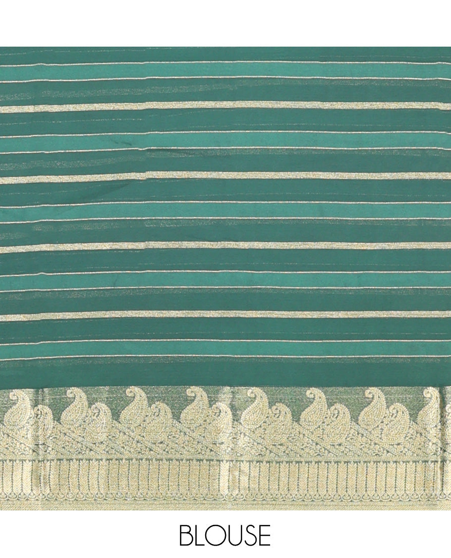 Green Semi Mysore Silk Saree