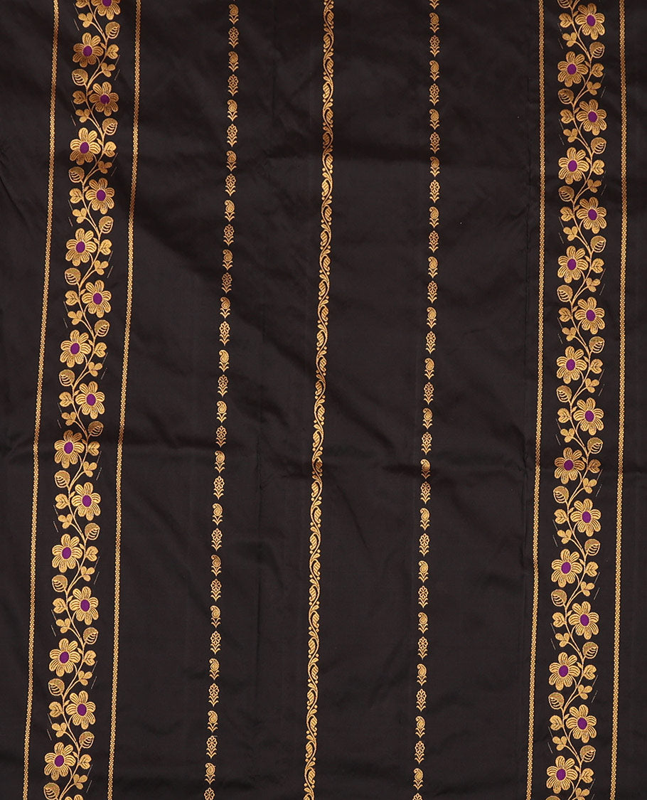Black Pure-Silk Half-Saree