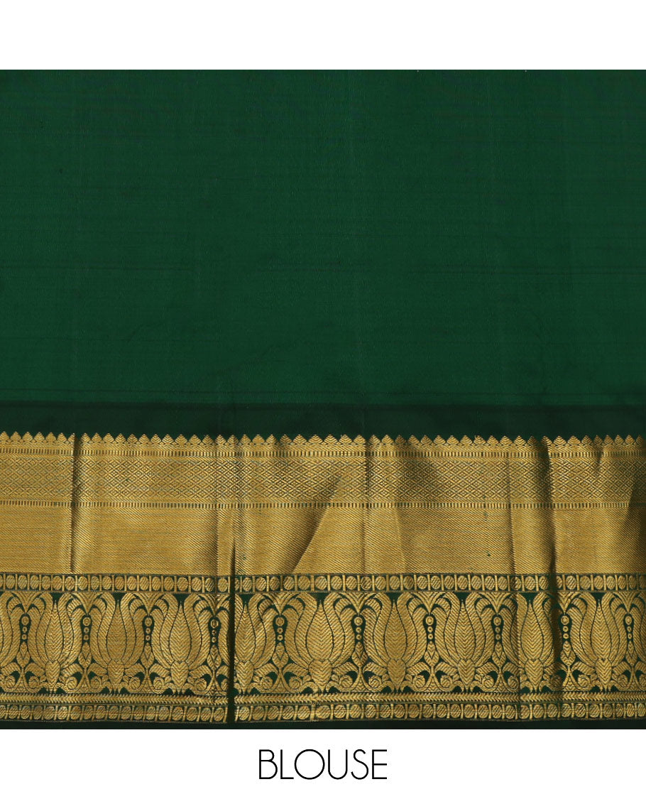 Peach Pure Silk Navarathna Pavadai Material