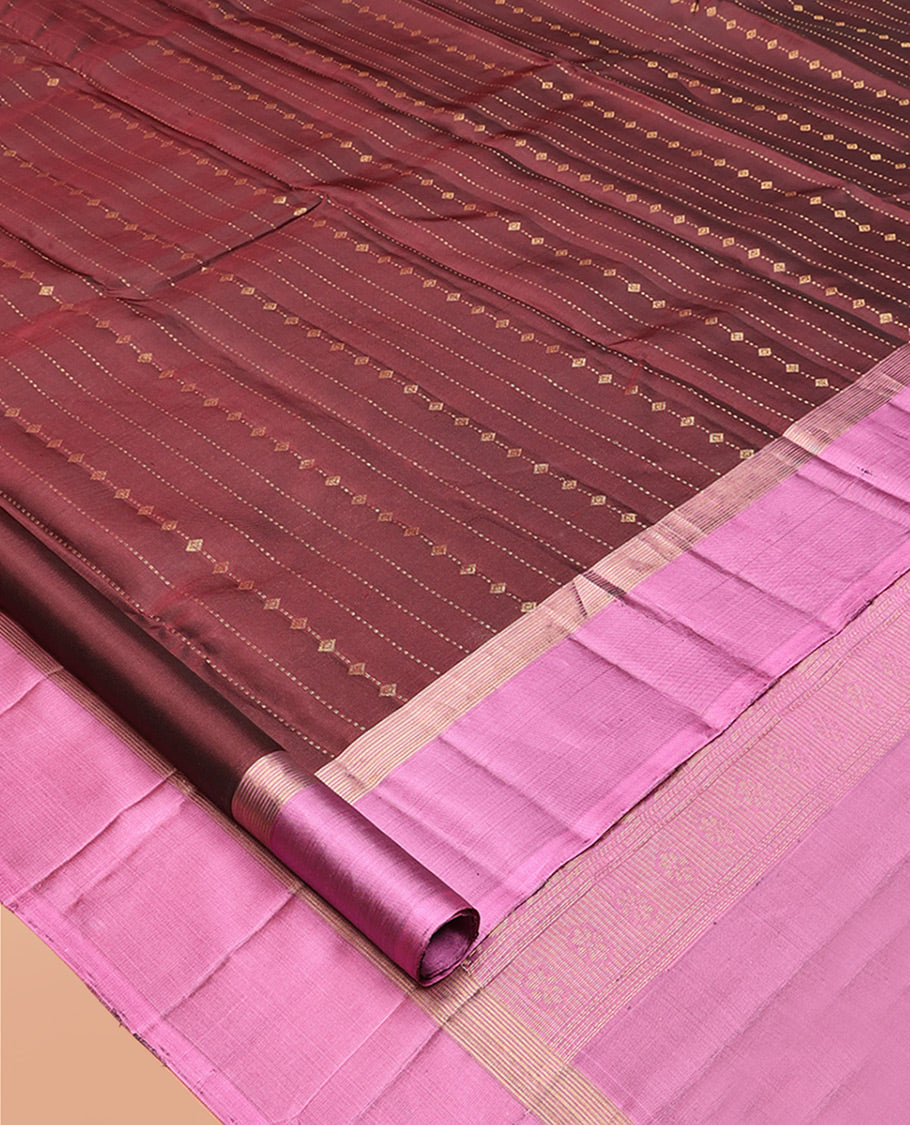 Brown Mayuri Lite Silk Mix Saree