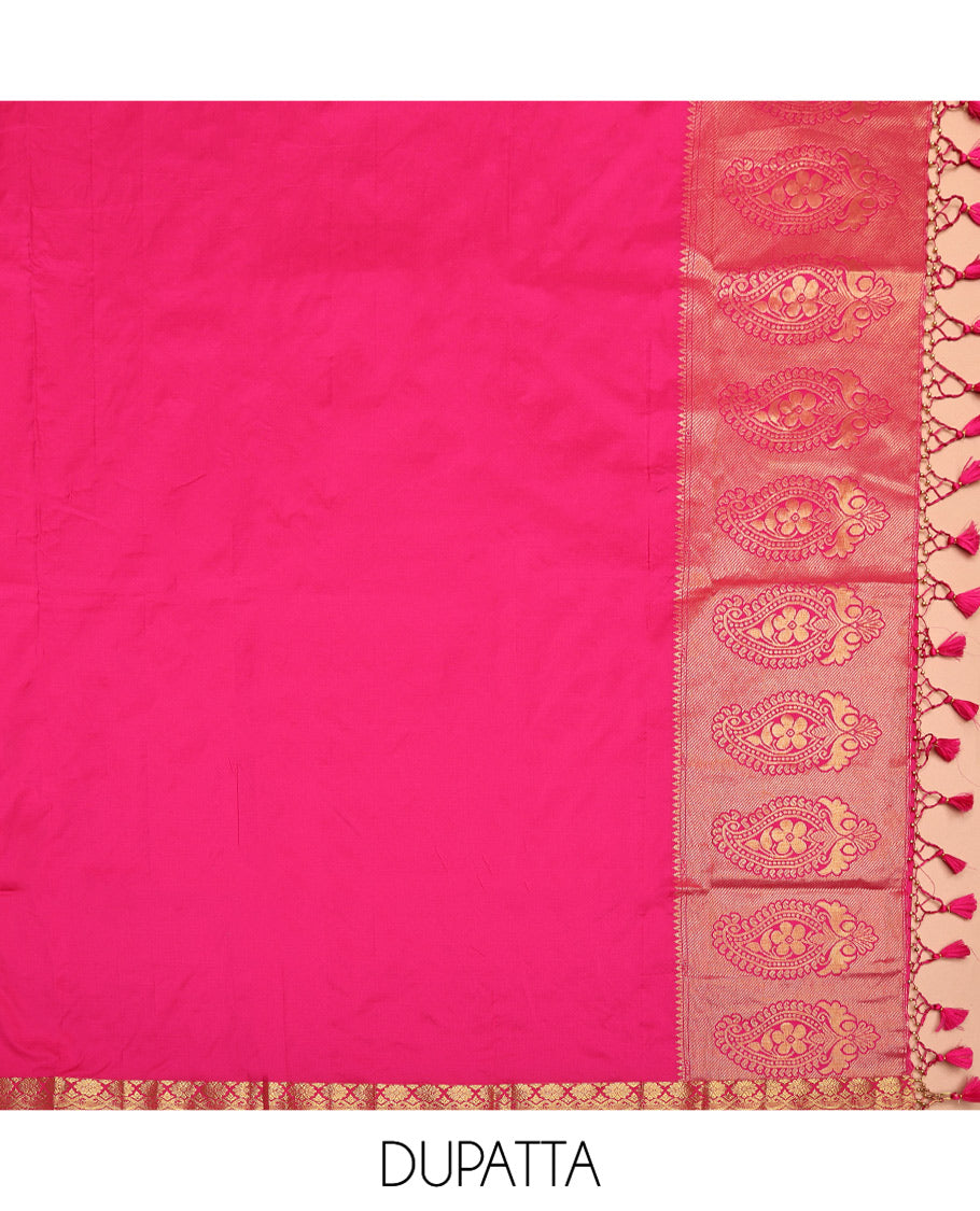 Pink Art Silk Half-Saree