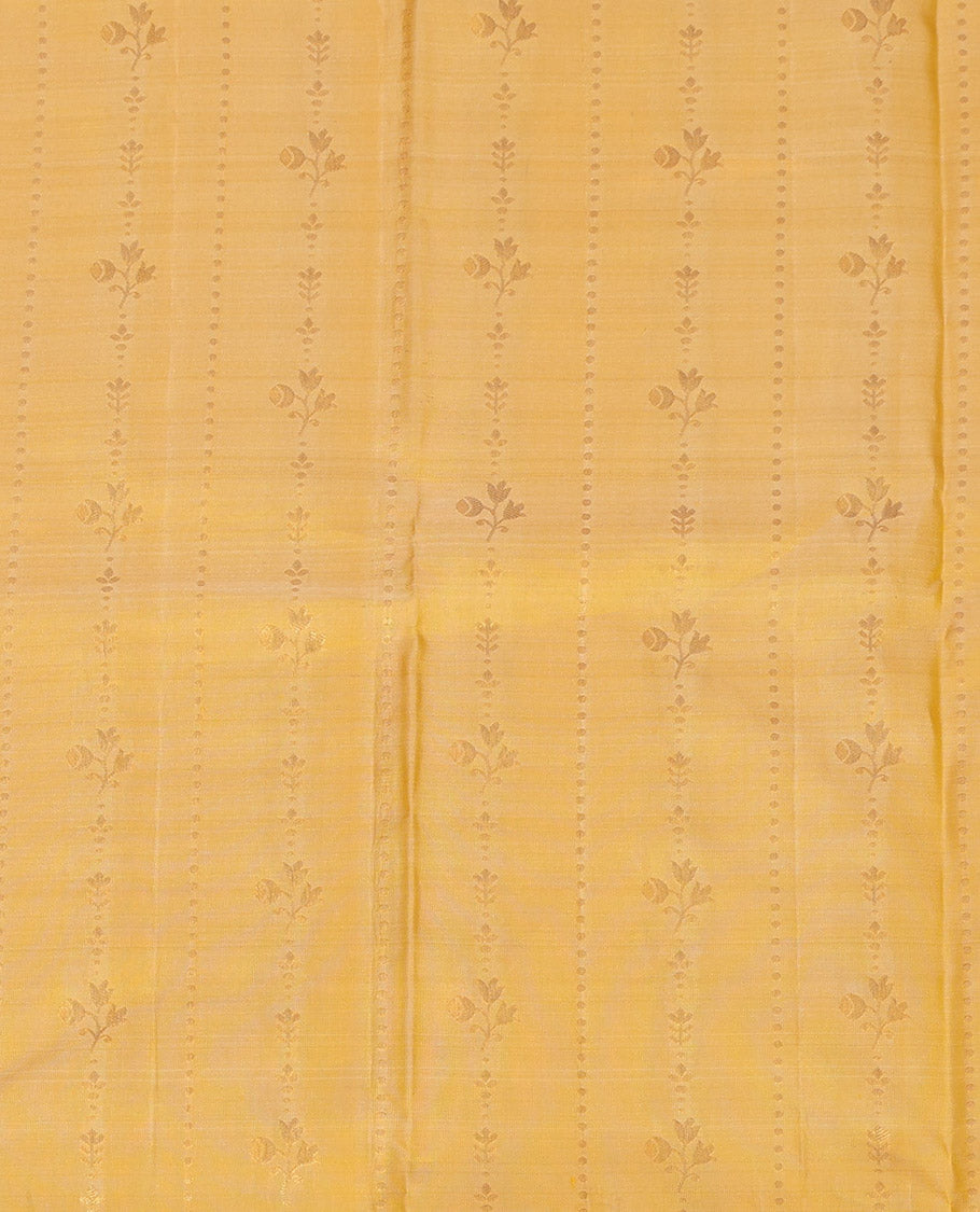 Yellow Pure Silk Navarathna Pavadai Material Set