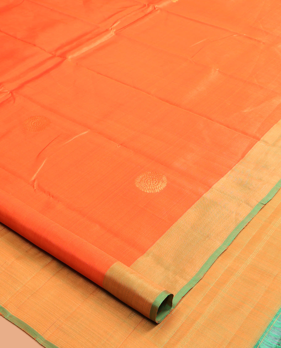 Orange Kanchipuram Silk Saree