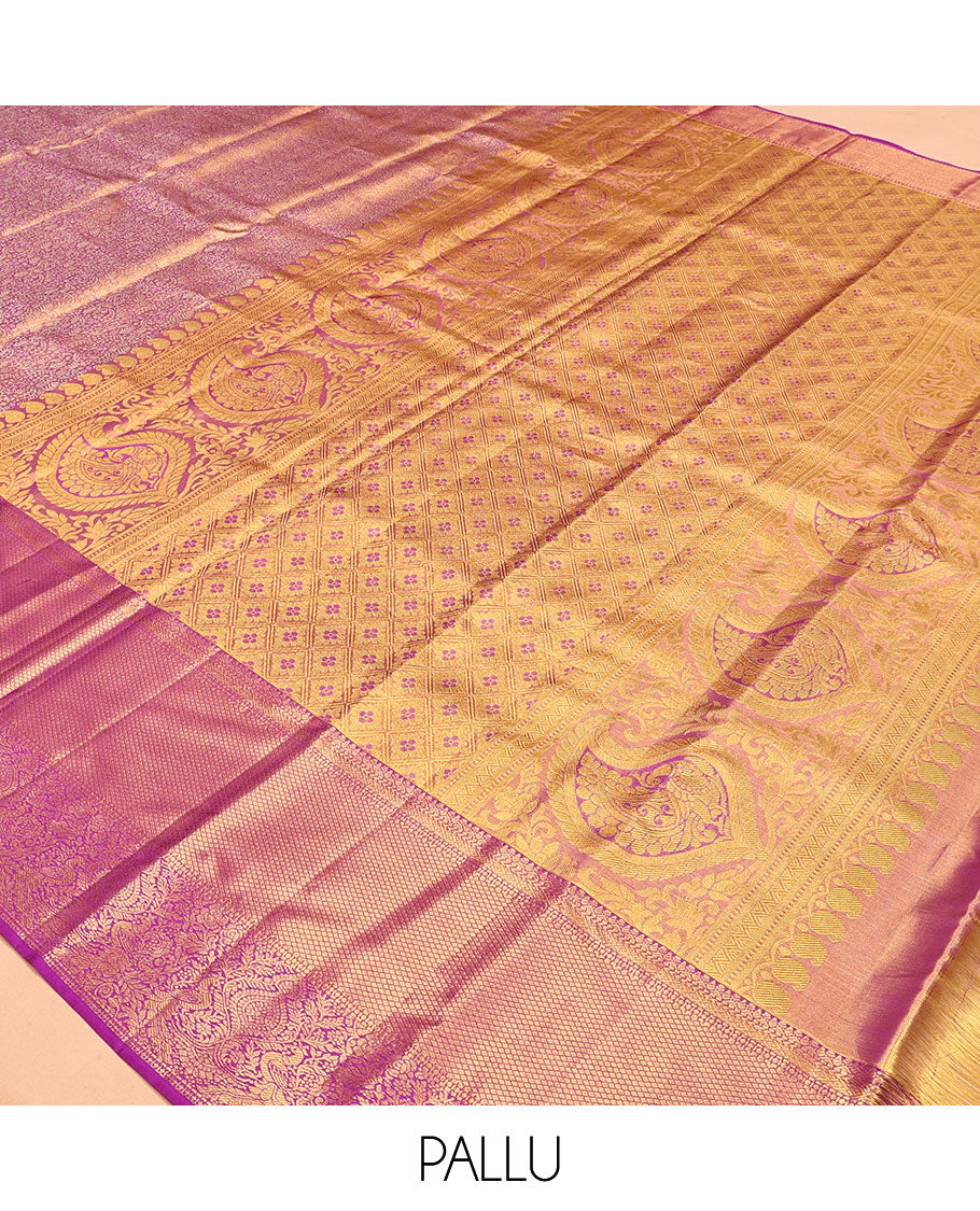 Magenta Kanchipuram Tissue Silk Saree