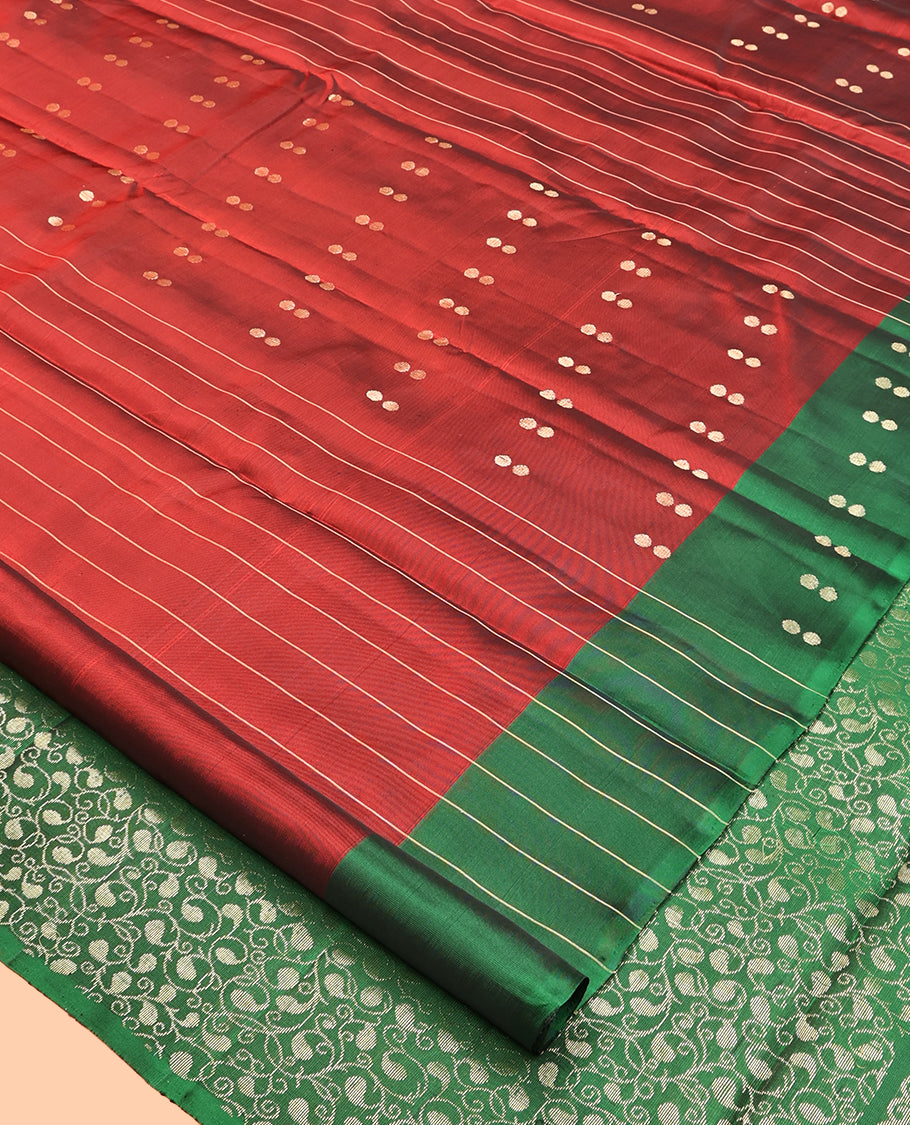 Maroon Mayuri Lite Silk Mix Saree