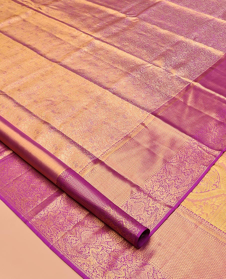 Magenta Kanchipuram Tissue Silk Saree