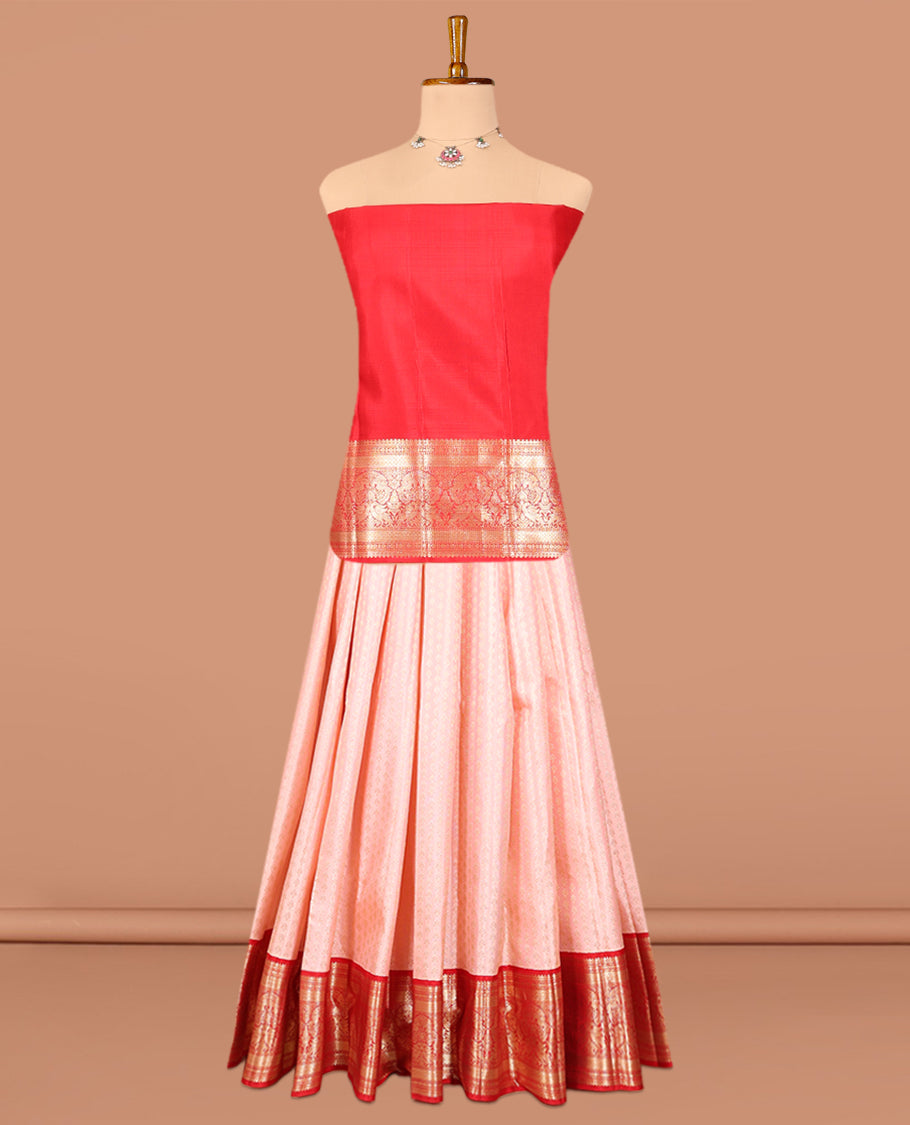 Pink Pure Silk Half-Saree