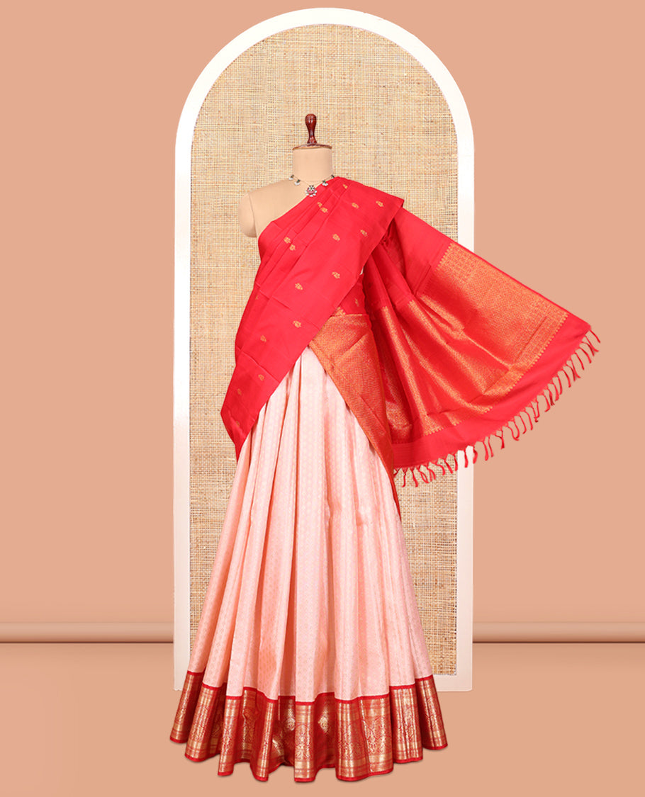 Pink Pure Silk Half-Saree