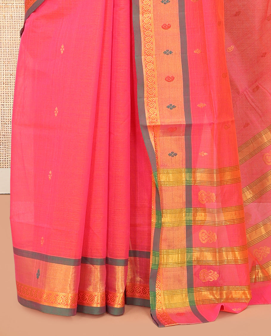 Pink Venkatagiri Cotton Saree