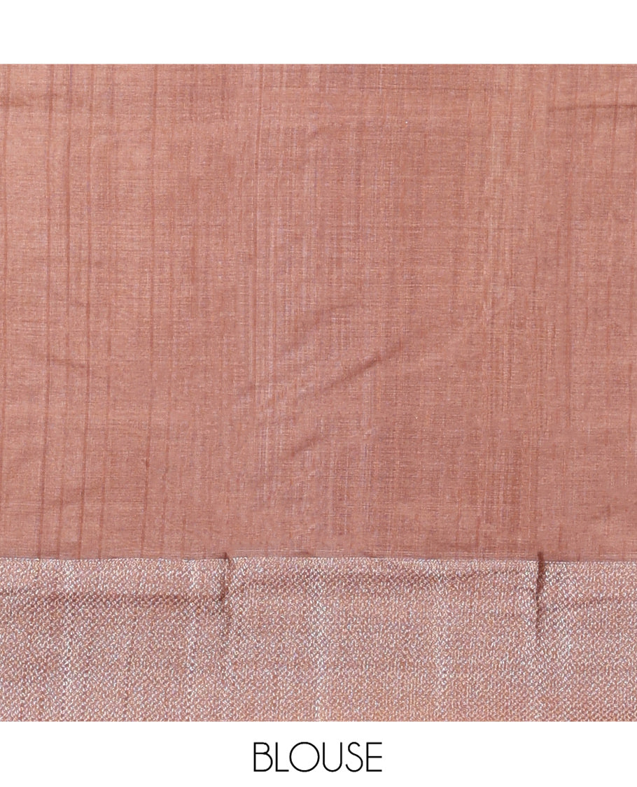 Brown Tussar Silk Saree