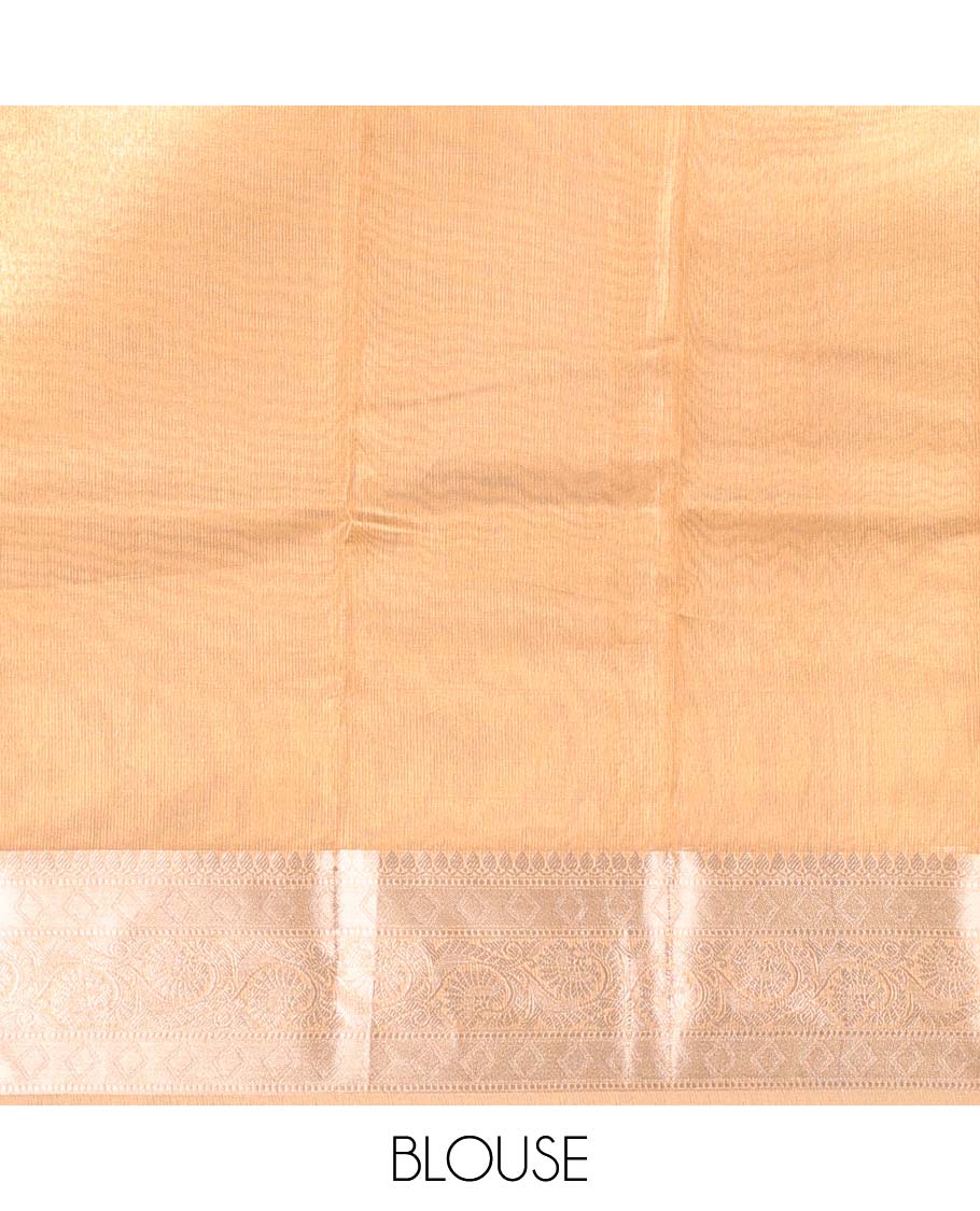 Yellow tissue saree with self zari design border & intricate zari design pallu