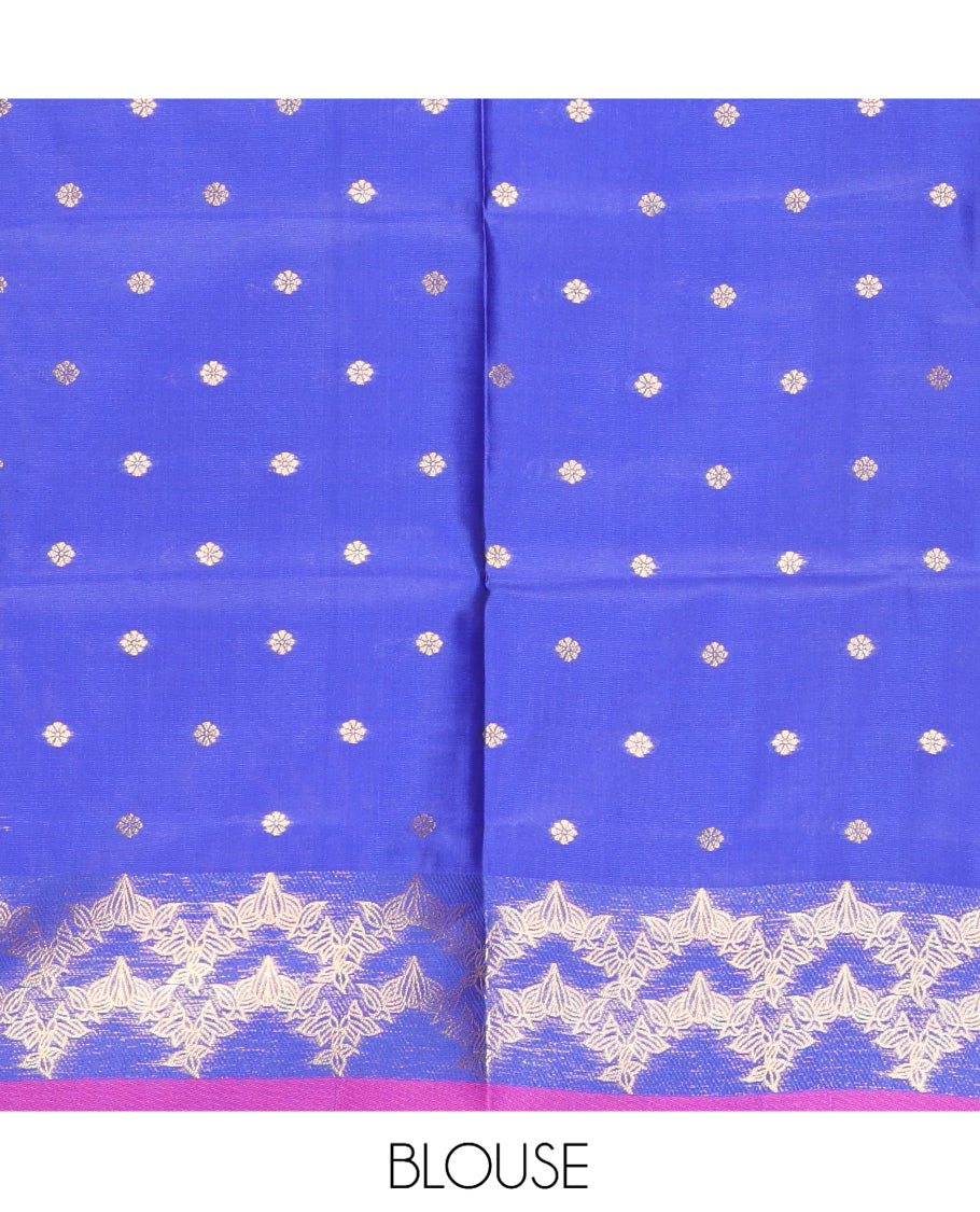M.s Blue Semi-Soft Silk Saree