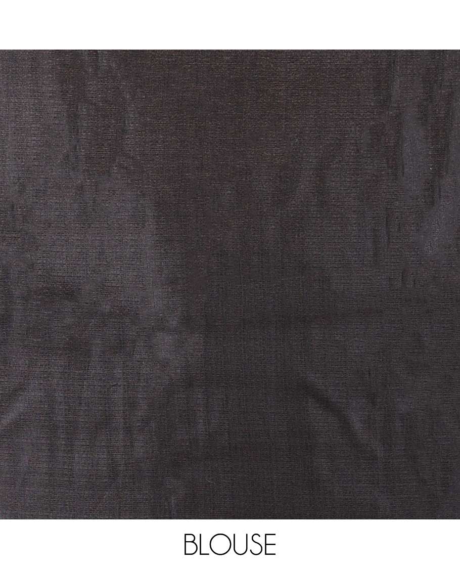 Borderless black all-over floral print khadhi tussar saree with same color blouse