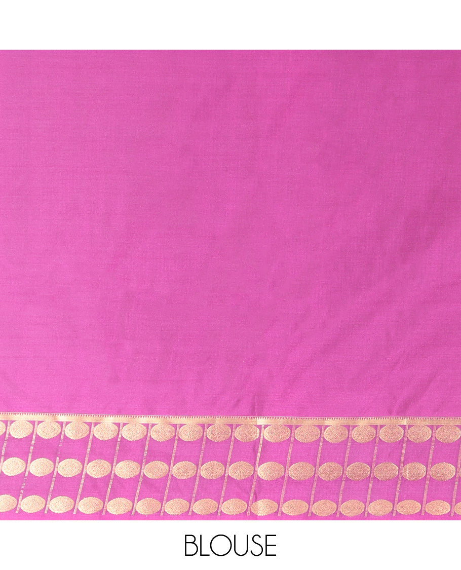 Orange Micro Checks Budget Silk Saree