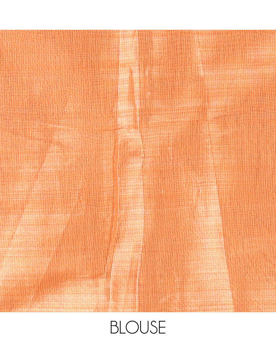 Borderless violet floral motifs printed tissue silk saree with floral printed pallu, and a contrast plain blouse