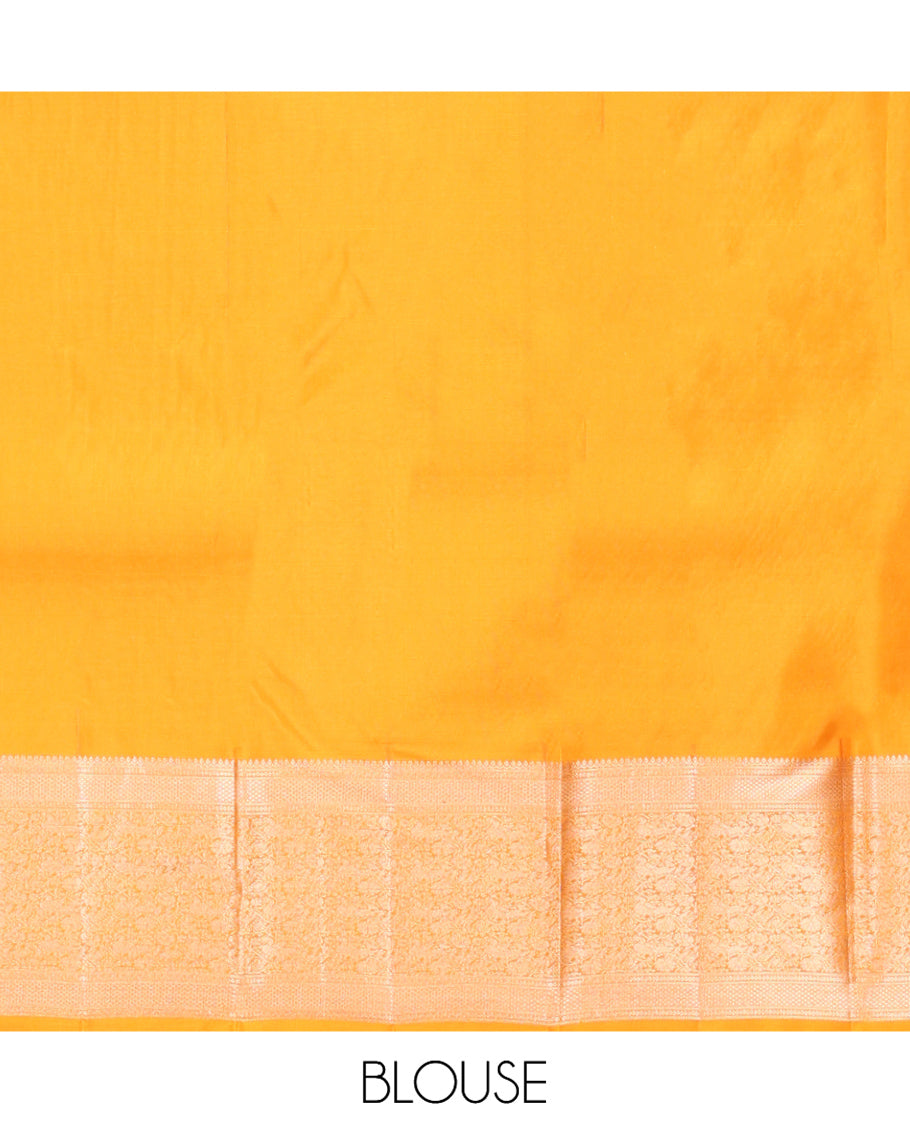 Yellow Zari Butta Kanchipuram Wedding Silk Saree