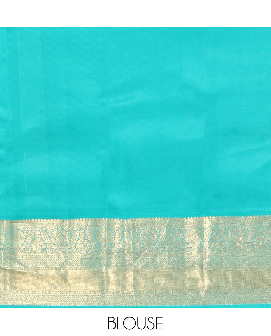 Brown Vasundhara Lite Silk Mix Saree, Decorated with Zari Buttas and Checks, a Contrast Traditional Zari Border, Grand Jaal Pallu, and a Contrast Blouse