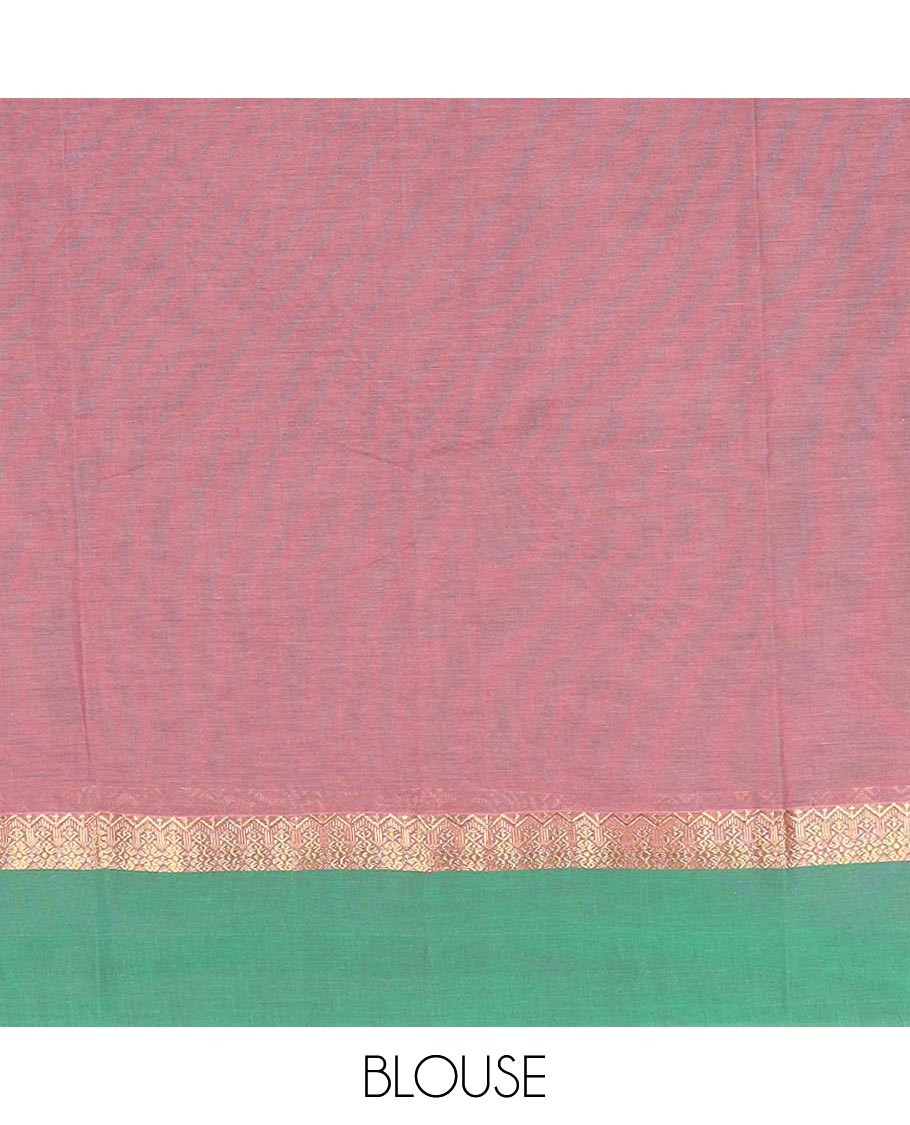 Maroon leaf design kanchi cotton saree with contrast intricate zari design border & floral design pallu