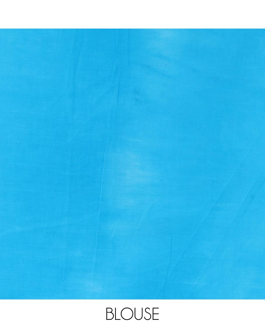 Pink shibori printed pure cotton saree, contrast plain border, plain pallu, and contrast plain blouse