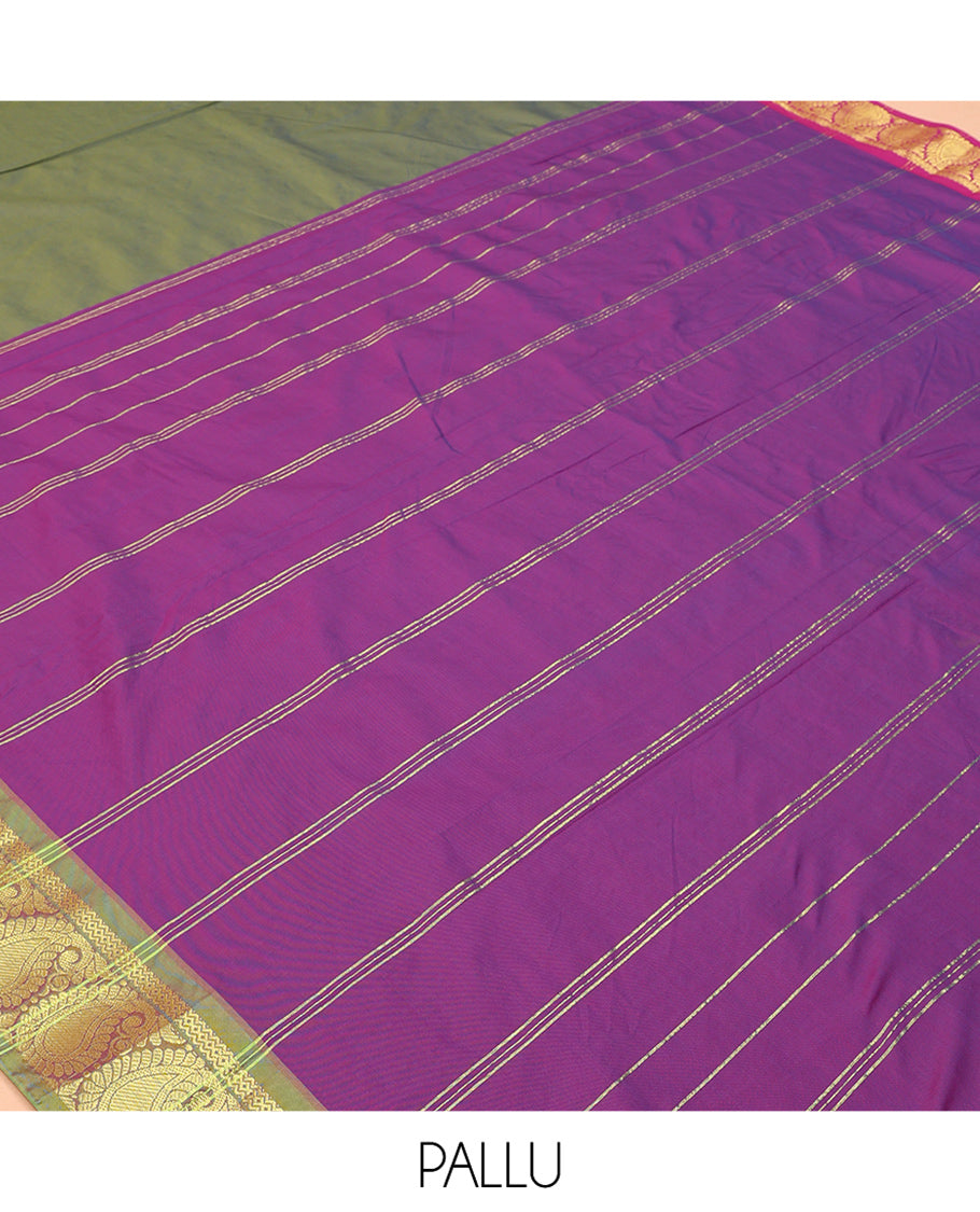 Green Plain Ten-Yard Art Silk Saree