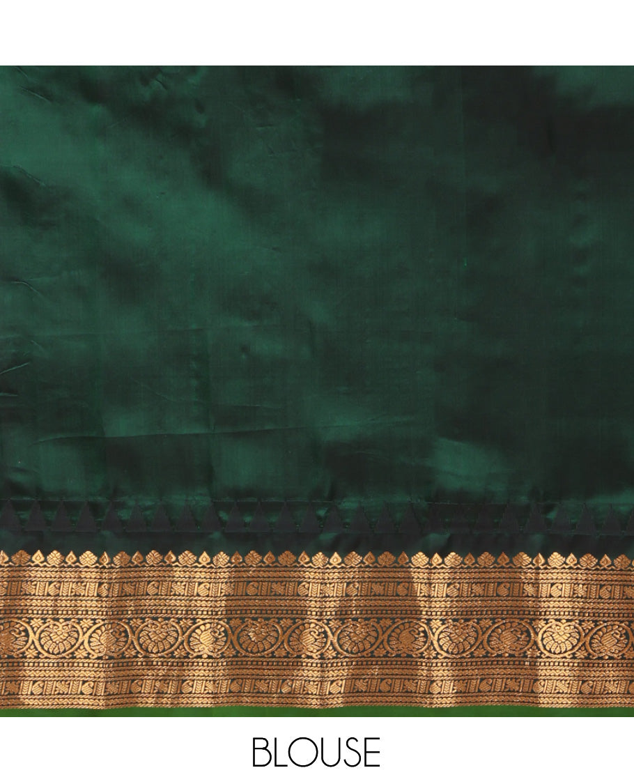 Orange Gadwal Silk Saree