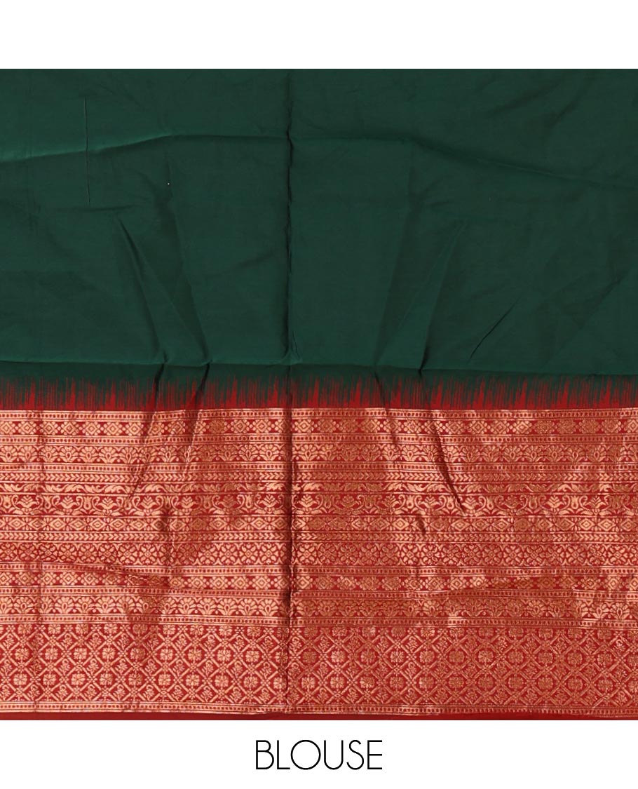 Green taffeta silk material chudidar,plain skirt,contrast temple traditional zari border,zari design blouse & zari border georgette dhavani