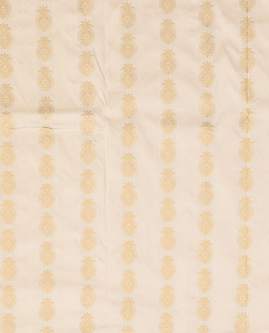 Cream Pure-Silk Half Saree