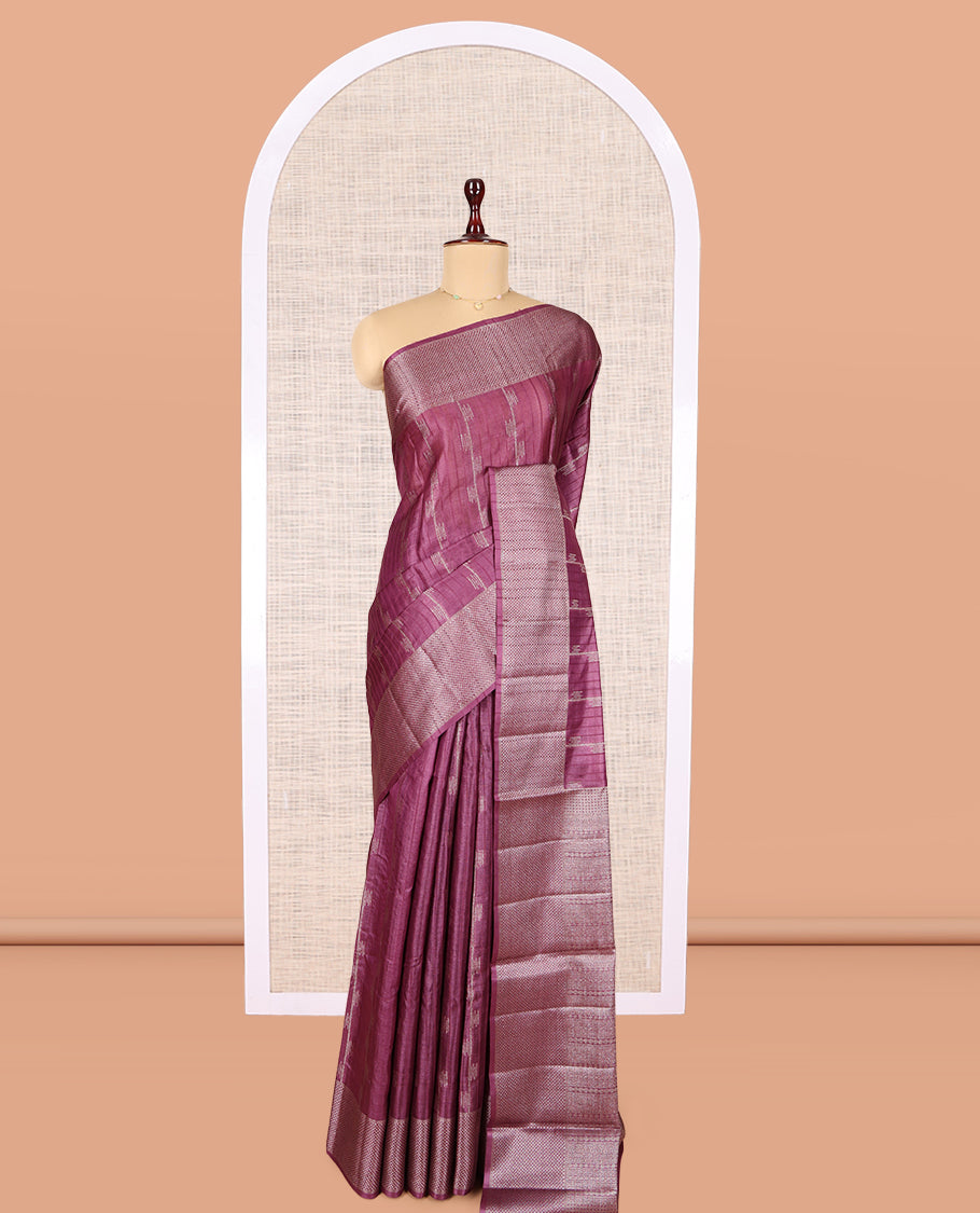 Purple Tussar Silk Saree
