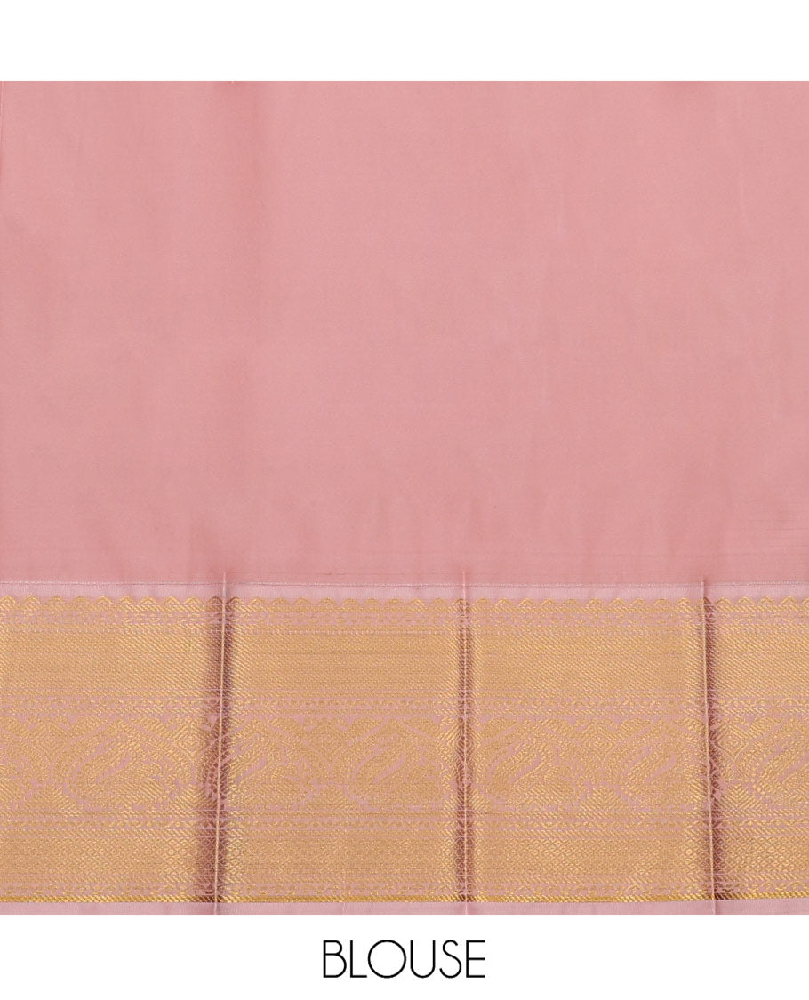 Mustard Budget Silk Saree Bedecked with Zari Buttas, Complemented with a Contrast Traditional Zari Design Border, Grandly Zari Woven Pallu of Jaal Design, and a Contrast Blouse